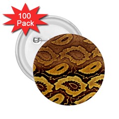 Golden Patterned Paper 2 25  Buttons (100 Pack)  by Nexatart