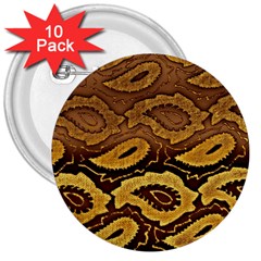 Golden Patterned Paper 3  Buttons (10 Pack)  by Nexatart