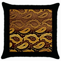 Golden Patterned Paper Throw Pillow Case (black) by Nexatart