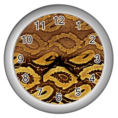 Golden Patterned Paper Wall Clocks (silver)  by Nexatart