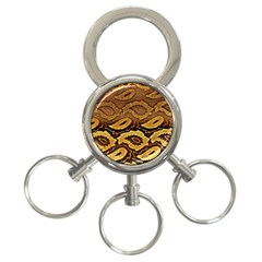 Golden Patterned Paper 3-ring Key Chains by Nexatart