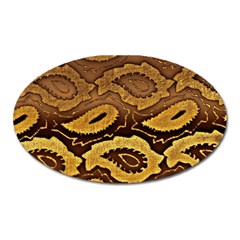 Golden Patterned Paper Oval Magnet