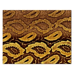 Golden Patterned Paper Rectangular Jigsaw Puzzl by Nexatart