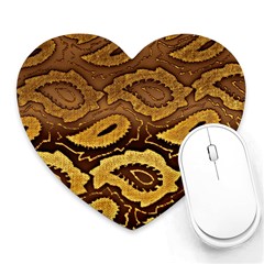 Golden Patterned Paper Heart Mousepads by Nexatart