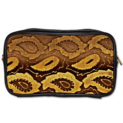 Golden Patterned Paper Toiletries Bags by Nexatart