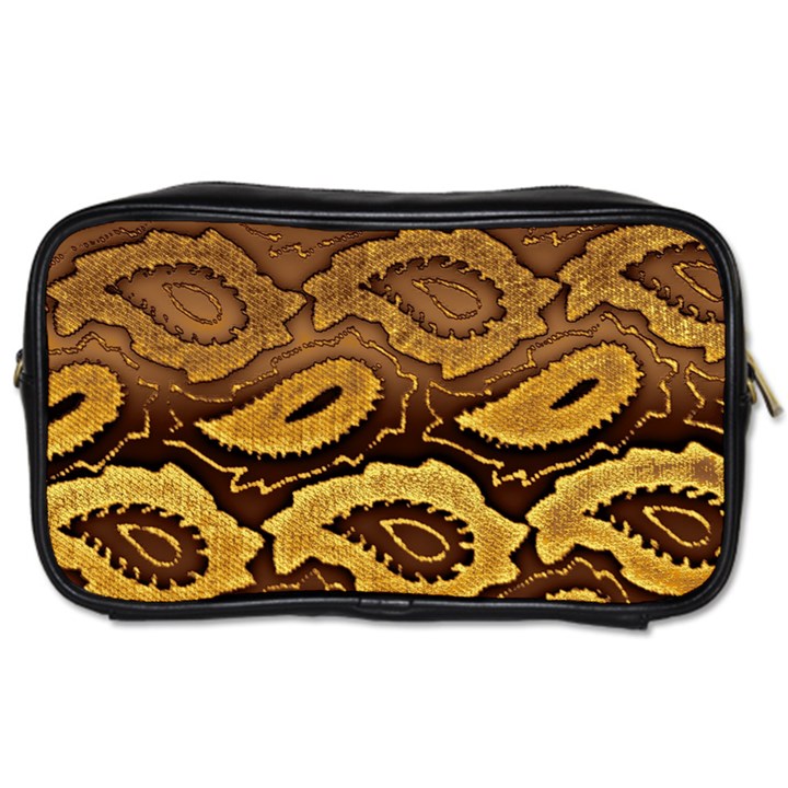 Golden Patterned Paper Toiletries Bags