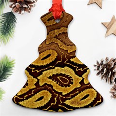 Golden Patterned Paper Christmas Tree Ornament (two Sides) by Nexatart