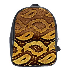 Golden Patterned Paper School Bags (xl)  by Nexatart