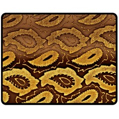 Golden Patterned Paper Double Sided Fleece Blanket (medium)  by Nexatart