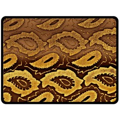 Golden Patterned Paper Double Sided Fleece Blanket (large)  by Nexatart