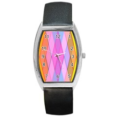 Graphics Colorful Color Wallpaper Barrel Style Metal Watch