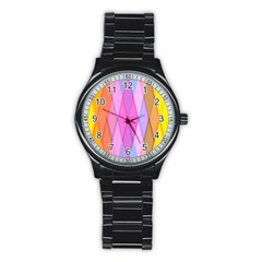 Graphics Colorful Color Wallpaper Stainless Steel Round Watch