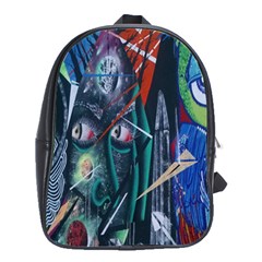 Graffiti Art Urban Design Paint School Bags(large)  by Nexatart