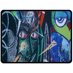 Graffiti Art Urban Design Paint Fleece Blanket (large)  by Nexatart