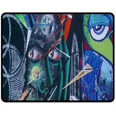 Graffiti Art Urban Design Paint Fleece Blanket (medium)  by Nexatart