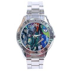 Graffiti Art Urban Design Paint Stainless Steel Analogue Watch by Nexatart