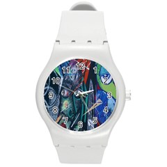 Graffiti Art Urban Design Paint Round Plastic Sport Watch (m) by Nexatart