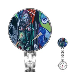 Graffiti Art Urban Design Paint Stainless Steel Nurses Watch by Nexatart