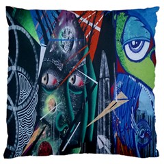 Graffiti Art Urban Design Paint Large Flano Cushion Case (one Side) by Nexatart