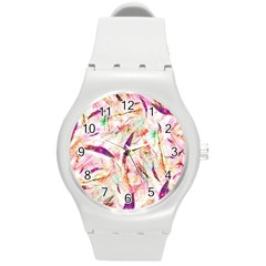 Grass Blades Round Plastic Sport Watch (m) by Nexatart