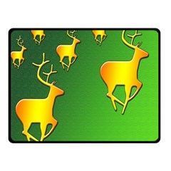 Gold Reindeer Double Sided Fleece Blanket (small)  by Nexatart