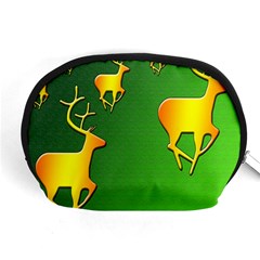 Gold Reindeer Accessory Pouches (medium)  by Nexatart