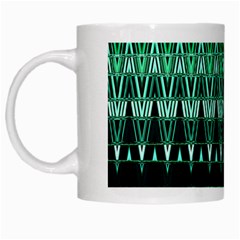 Green Triangle Patterns White Mugs