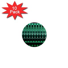 Green Triangle Patterns 1  Mini Magnet (10 Pack) 