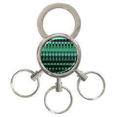 Green Triangle Patterns 3-ring Key Chains by Nexatart