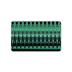 Green Triangle Patterns Magnet (name Card) by Nexatart