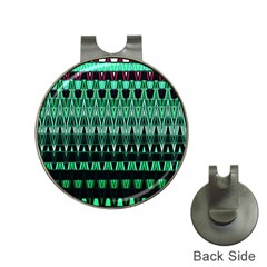 Green Triangle Patterns Hat Clips With Golf Markers by Nexatart