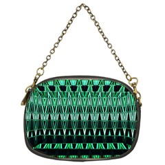 Green Triangle Patterns Chain Purses (two Sides)  by Nexatart