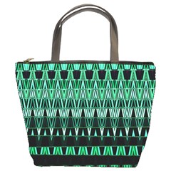 Green Triangle Patterns Bucket Bags