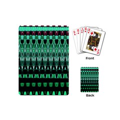 Green Triangle Patterns Playing Cards (mini)  by Nexatart