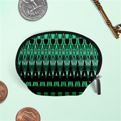 Green Triangle Patterns Accessory Pouches (small)  by Nexatart