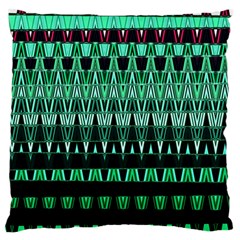 Green Triangle Patterns Large Flano Cushion Case (two Sides) by Nexatart