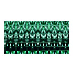 Green Triangle Patterns Satin Wrap by Nexatart