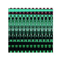 Green Triangle Patterns Small Satin Scarf (square) by Nexatart