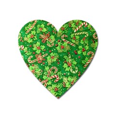 Green Holly Heart Magnet