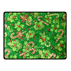 Green Holly Double Sided Fleece Blanket (small)  by Nexatart