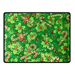 Green Holly Double Sided Fleece Blanket (Small)  45 x34  Blanket Front