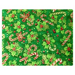 Green Holly Double Sided Flano Blanket (medium)  by Nexatart