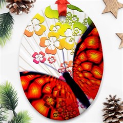 Greeting Card Butterfly Kringel Ornament (oval)