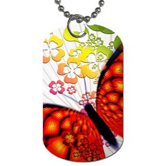 Greeting Card Butterfly Kringel Dog Tag (one Side) by Nexatart