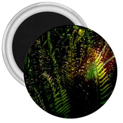 Green Leaves Psychedelic Paint 3  Magnets