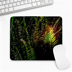 Green Leaves Psychedelic Paint Large Mousepads