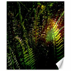 Green Leaves Psychedelic Paint Canvas 8  X 10  by Nexatart