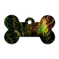 Green Leaves Psychedelic Paint Dog Tag Bone (one Side)