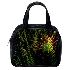 Green Leaves Psychedelic Paint Classic Handbags (one Side)