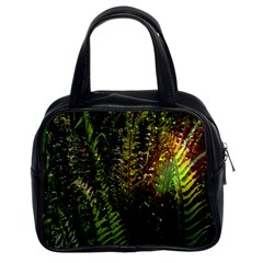 Green Leaves Psychedelic Paint Classic Handbags (2 Sides)